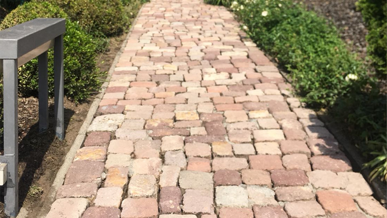 Natursteinbelag nach dem Reinigen durch Firma Haushammer.